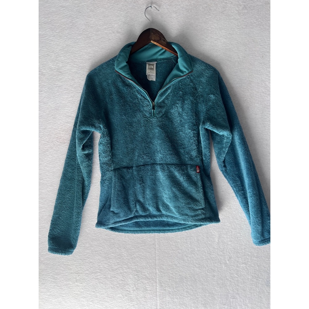 The North Face Osito Womens Small Teal Blue Quarter Zip High Pile Fleece Top